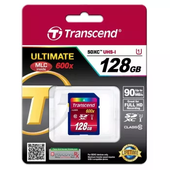 Transcend 128 GB SDXC UHS-I 600x TS128GSDXC10U1 välkmälu
