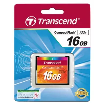 CompactFlash-kaart Transcend TS16GCF133 16GB, 50MB/s lugemine, 20MB/s kirjutamine