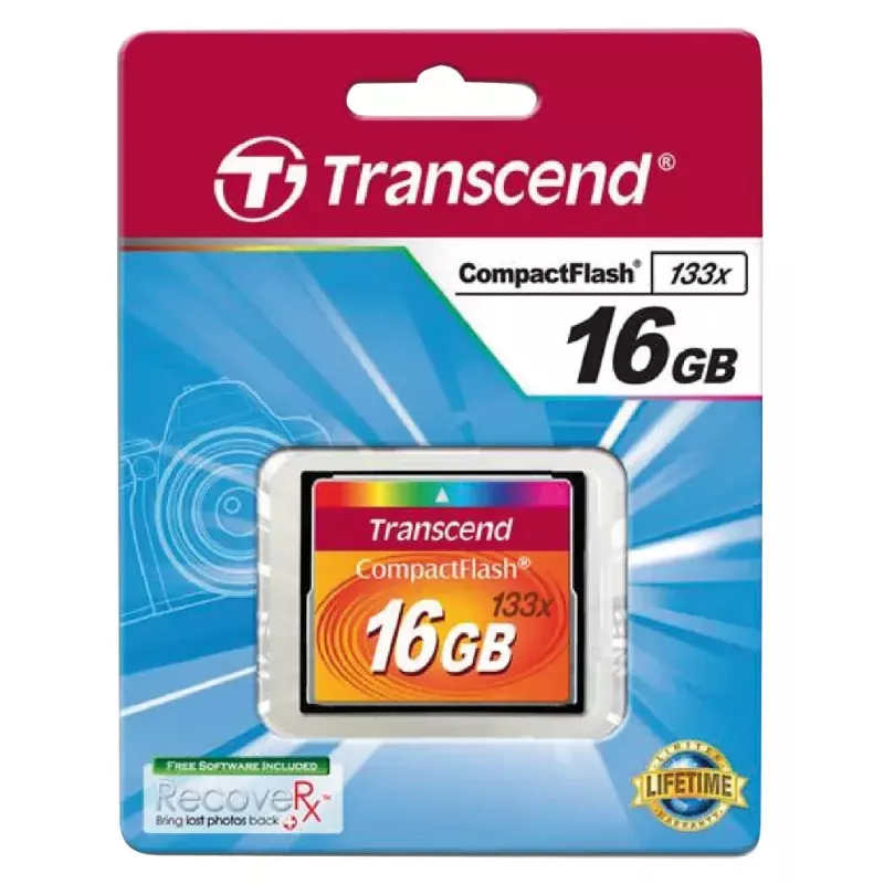 CompactFlash-kaart Transcend TS16GCF133 16GB, 50MB/s lugemine, 20MB/s kirjutamine
