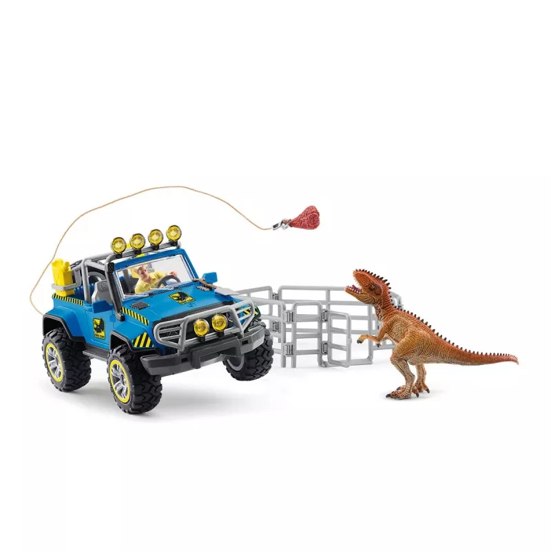 schleich Dinosaurused Maastikusõiduk Dino Eelpostiga, Dinosaurused ja vulkaan, Uurimisjaam, 4 a, Mitmevärviline, Plastik