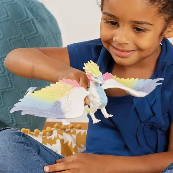 schleich BAYALA Vikerkaarelohe, 5 a, Ükssarvik / Pegasus, Ükssarved ja haldjad, Mitmevärviline, Plast