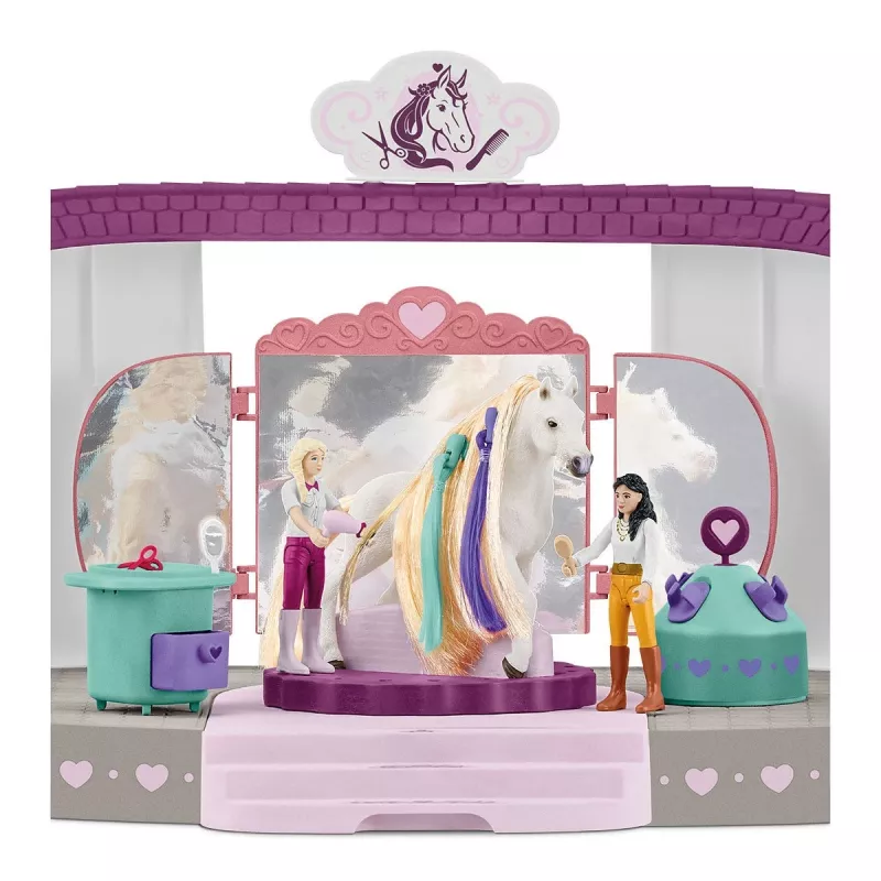 schleich HORSE CLUB Sofia’s Beauties hobuste ilusalong, Salon & spa, Harjatav karv, Hobused, 3 a, Mitmevärviline, Plastik