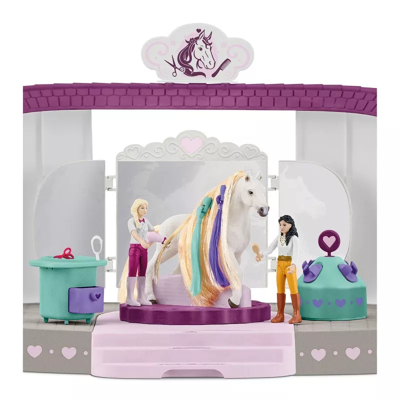 schleich HORSE CLUB Sofia’s Beauties hobuste ilusalong, Salon & spa, Harjatav karv, Hobused, 3 a, Mitmevärviline, Plastik