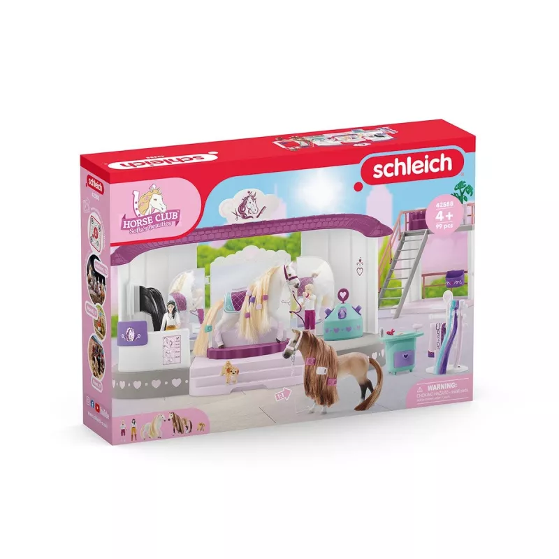schleich HORSE CLUB Sofia’s Beauties hobuste ilusalong, Salon & spa, Harjatav karv, Hobused, 3 a, Mitmevärviline, Plastik
