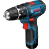 Püstolkäepidemega trell Bosch GSB 12V-15, 1300 p/min, 2 Ah aku