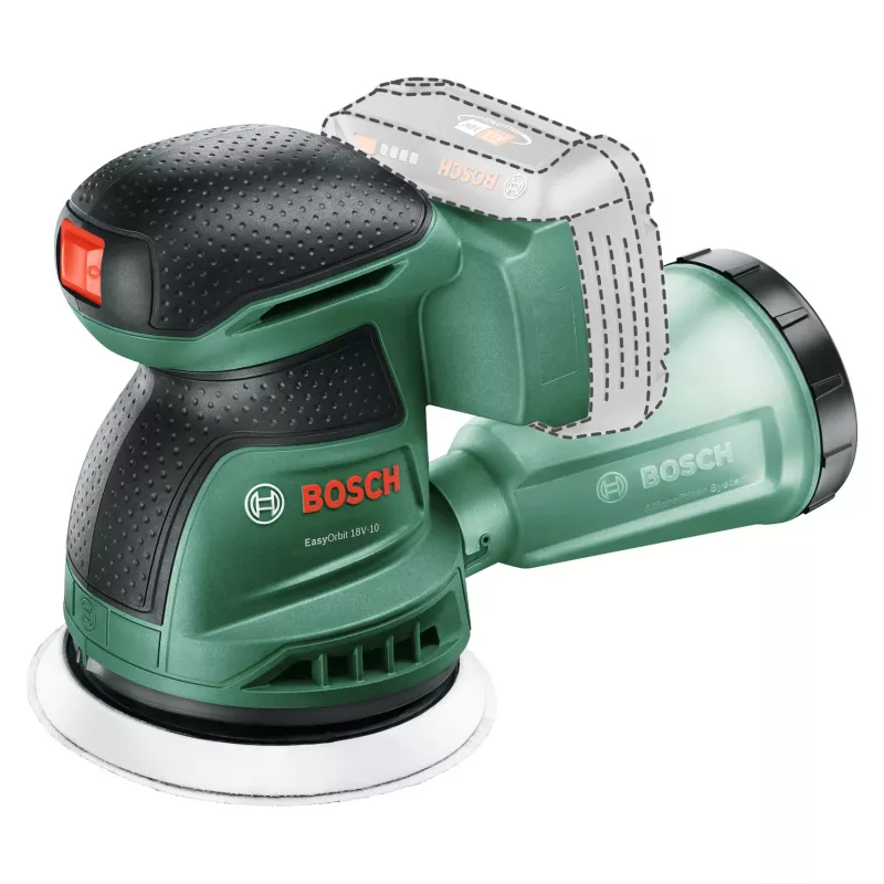 Bosch EasyOrbit 18V-10 (Baretool), ekstsentriklihvija, must, roheline, plast, Saksamaa, 23000 OPM, 1 mm