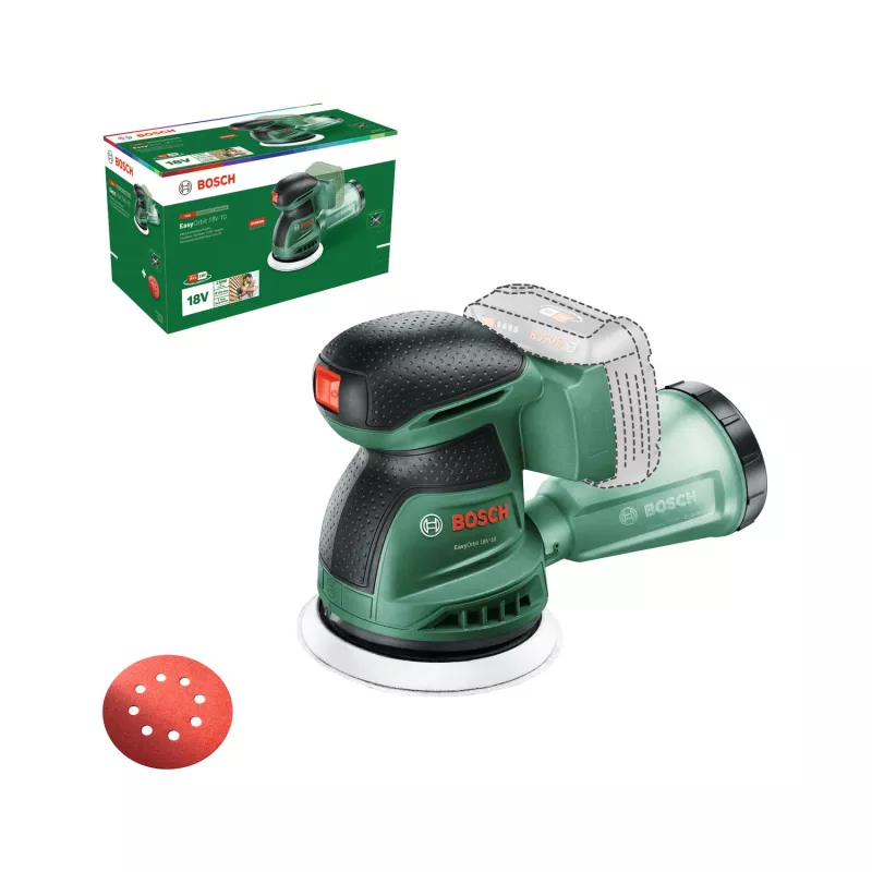 Bosch EasyOrbit 18V-10 (Baretool), ekstsentriklihvija, must, roheline, plast, Saksamaa, 23000 OPM, 1 mm