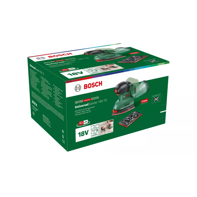 Bosch UniversalSander 18V-10 orbitaallihvmasin 22000 OPM must, roheline
