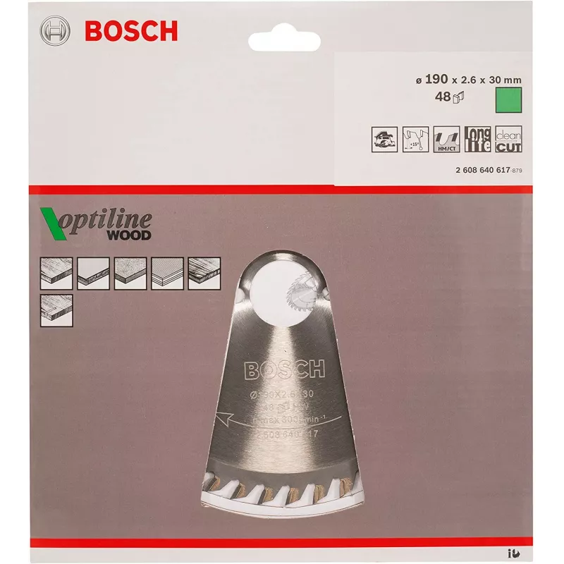 Bosch Optiline puidust ketassaelehed, puit, 19 cm, Bosch, 340 g, 1 tk