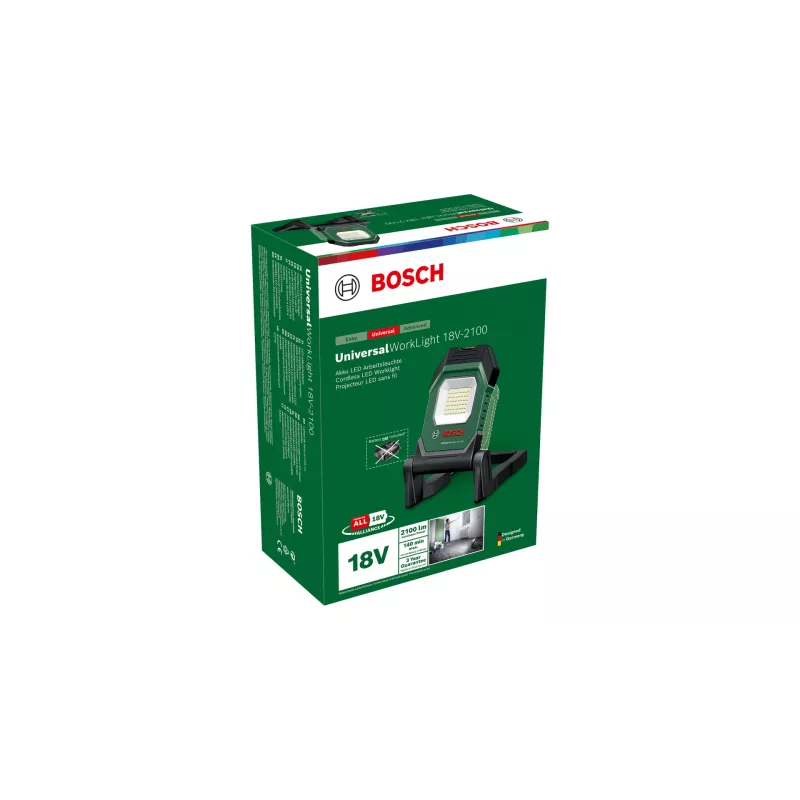 Bosch UniversalWorkLight 18V-2100 Must, Roheline
