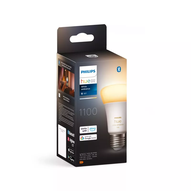 Philips Hue Valge ambience A60 – E27 nutipirn – 1100, Nutipirn, Bluetooth/Zigbee, Valge, LED, E27, A60