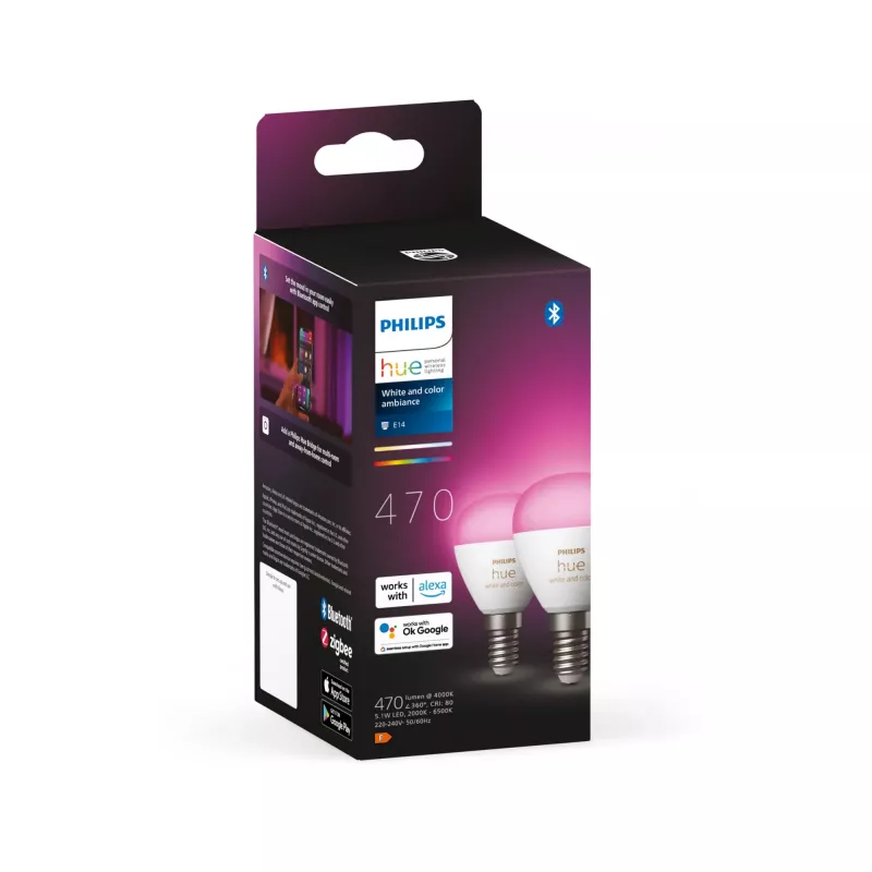 Philips Hue Valge and colour ambience Lustre – E14 nutikas pirn – (2-pakk)
