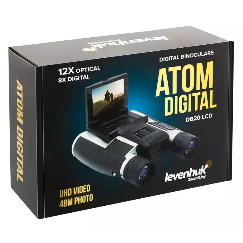 Binokkel Levenhuk Atom DB20 20× suurenduse ja sisseehitatud 2 MP kaamera, LCD-ekraaniga