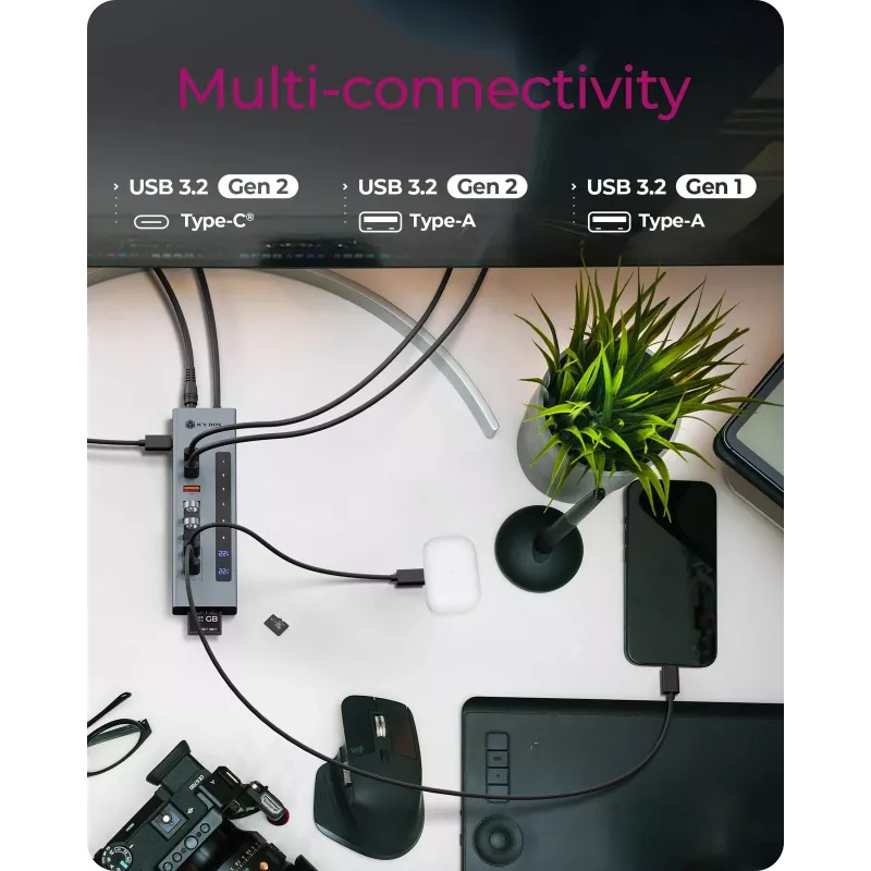 ICY BOX 11-in-1 USB USB-C hub koos kaardilugeja ja PD-ga