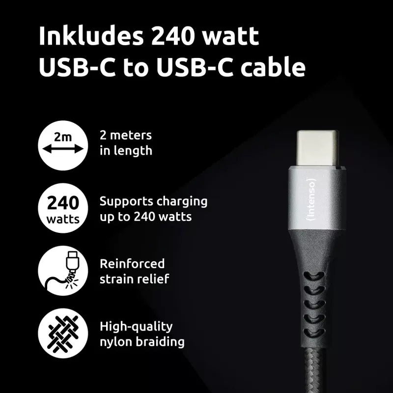 Toiteadapter Intenso W100ACC+C520C 100 W kiirlaadimine GaN must