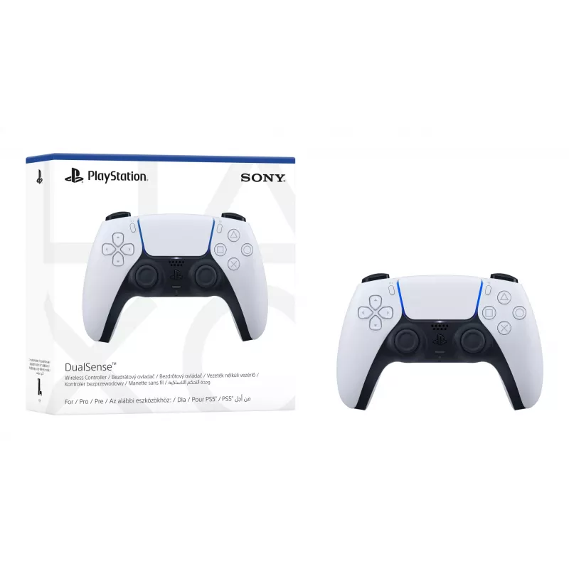 Gamepad Sony DualSense V2 Must Valge — Juhtmega ja juhtmevaba Bluetooth/USB PS5, PC, Mac, iOS, Android jaoks, 0,28 kg