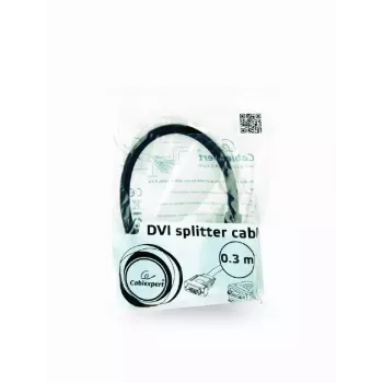 Video adapterikaabel GEMBIRD DVI-I kuni 2×VGA (D-Sub), 0,3 m, must