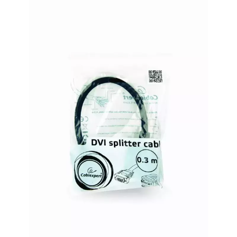 Video adapterikaabel GEMBIRD DVI-I kuni 2×VGA (D-Sub), 0,3 m, must