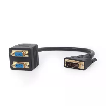Video adapterikaabel GEMBIRD DVI-I kuni 2×VGA (D-Sub), 0,3 m, must