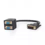 Video adapterikaabel GEMBIRD DVI-I kuni 2×VGA (D-Sub), 0,3 m, must