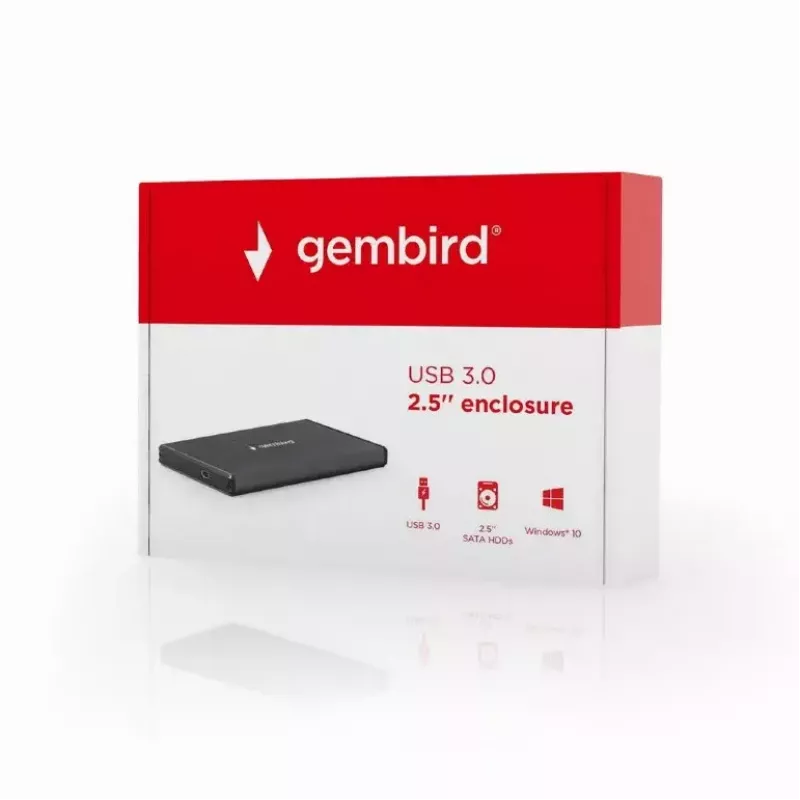 GEMBIRD EE2-U3S-3 kõvakettakorpus, 2,5-tolline SATA, 1 pesa, Micro-USB B, USB 3.2 Gen 1, kuni 2 TB, must