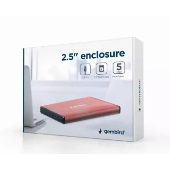 HDD-korpus Gembird EE2-U3S-3-P 2,5-tollistele SATA-kõvaketastele, ühe pesaga, 5 Gbit/s, roosa