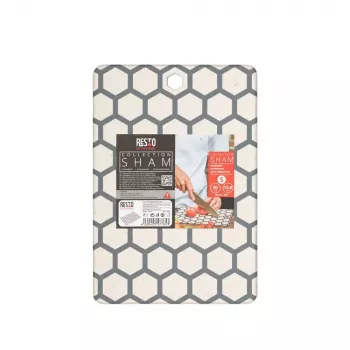 Lõikelaud RESTO 95401 ristkülikukujuline plastik 138×200×8 mm hall/valge