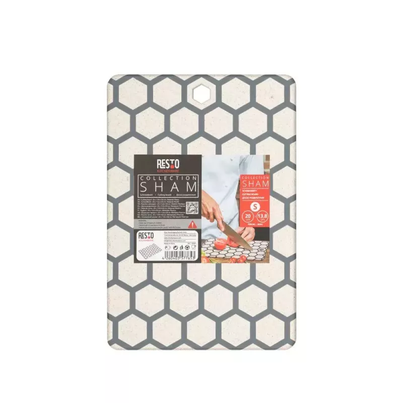 Lõikelaud RESTO 95401 ristkülikukujuline plastik 138×200×8 mm hall/valge