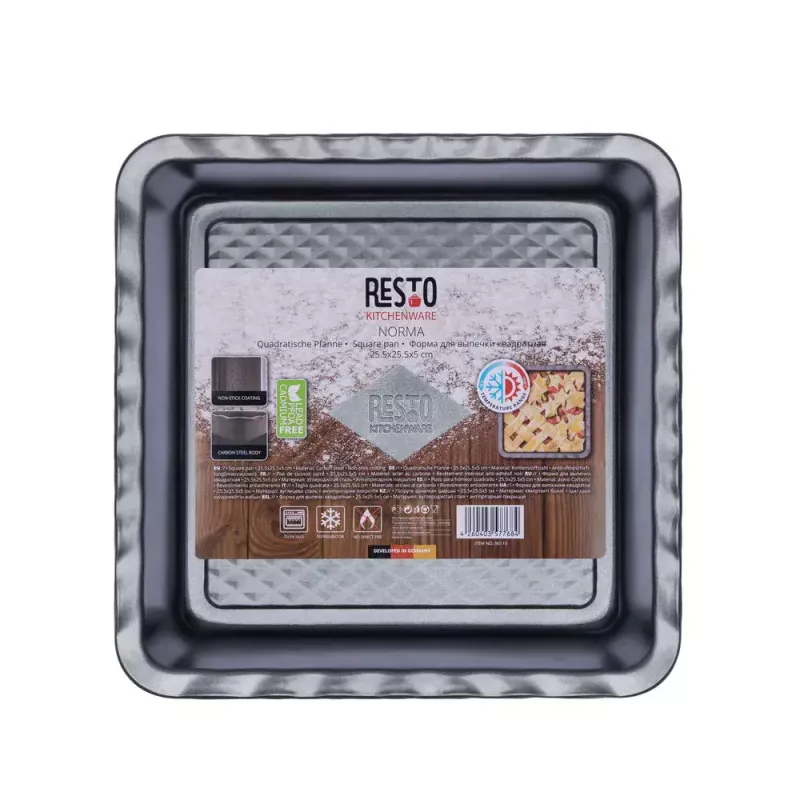 Lasagnevorm Resto Kitchenware 96115 Ristkülikukujuline süsinikterasest 255x255x50 mm