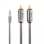 Lindy 5 m 3,5 mm kuni RCA audiokaabel, Cromo Line, 3,5 mm, isane, 2 x RCA, isane, 5 m, antratsiit