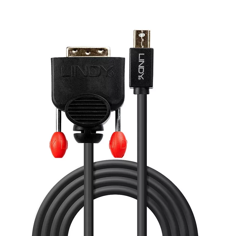 Lindy 3m Mini DisplayPort DVI-kaablile, must