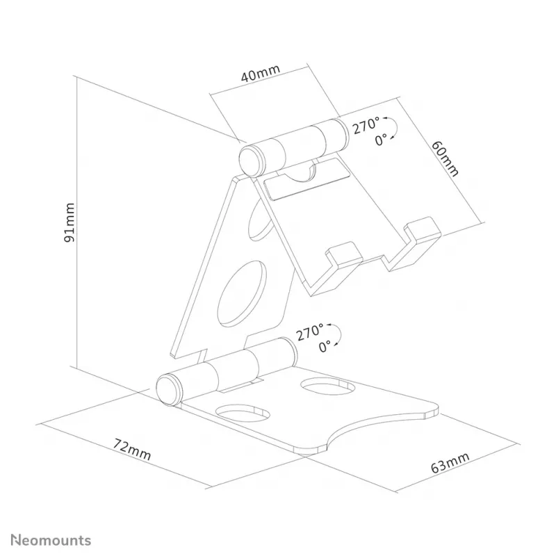 Neomounts DS10-150SL1 telefonialus kuni 4,7 tolli - kokkupandav - universaalne