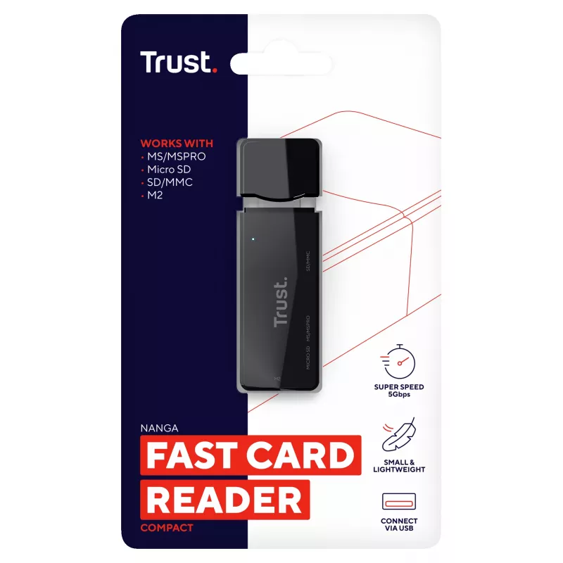Trust NANGA kaardilugeja USB 3.2 Gen 1 (3.1 Gen 1) Type-A Must