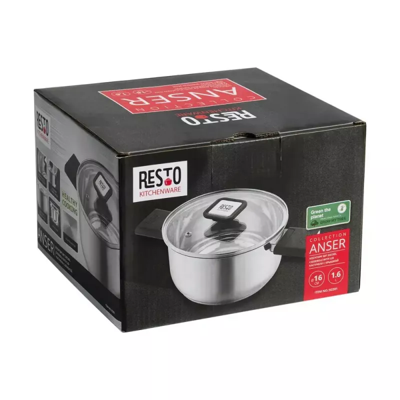 Kitchenware Resto Anser 1,6 L ümmargune must roostevaba teras