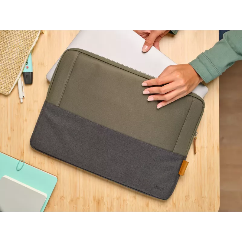 Sleeve case Trust Lisboa 40.6 cm 16 tolli roheline