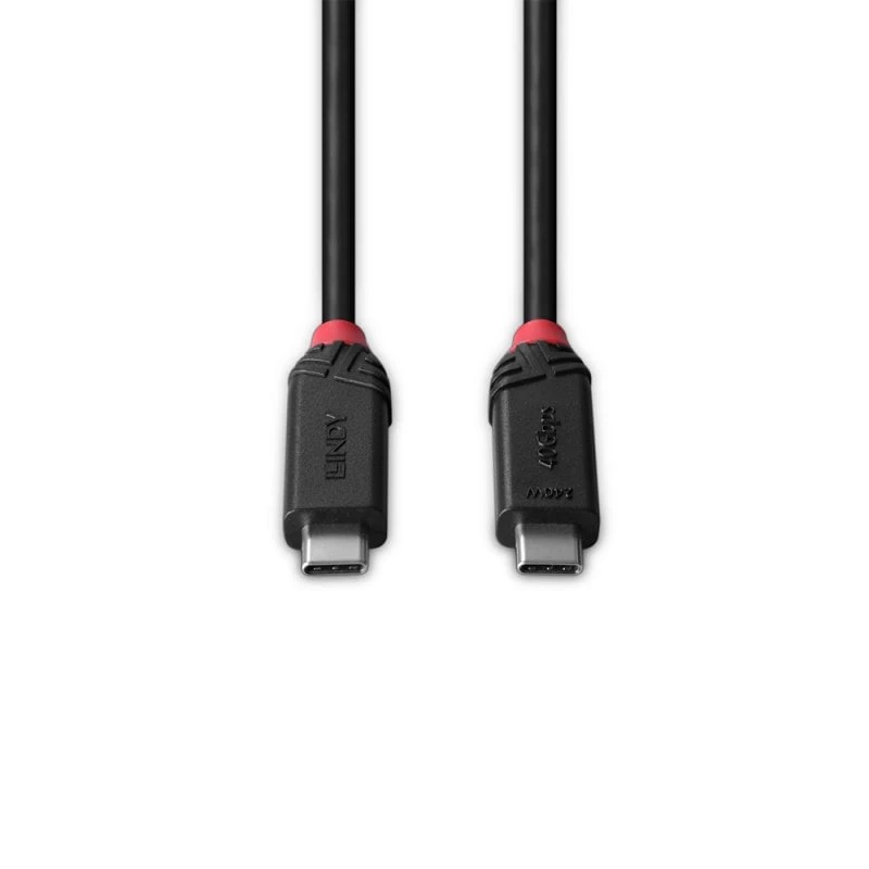 Lindy 1m USB4 240W Type C kaabel, Must Line, 1 m, USB C, USB C, USB4 Gen 3x2, 40 Gbit/s, must