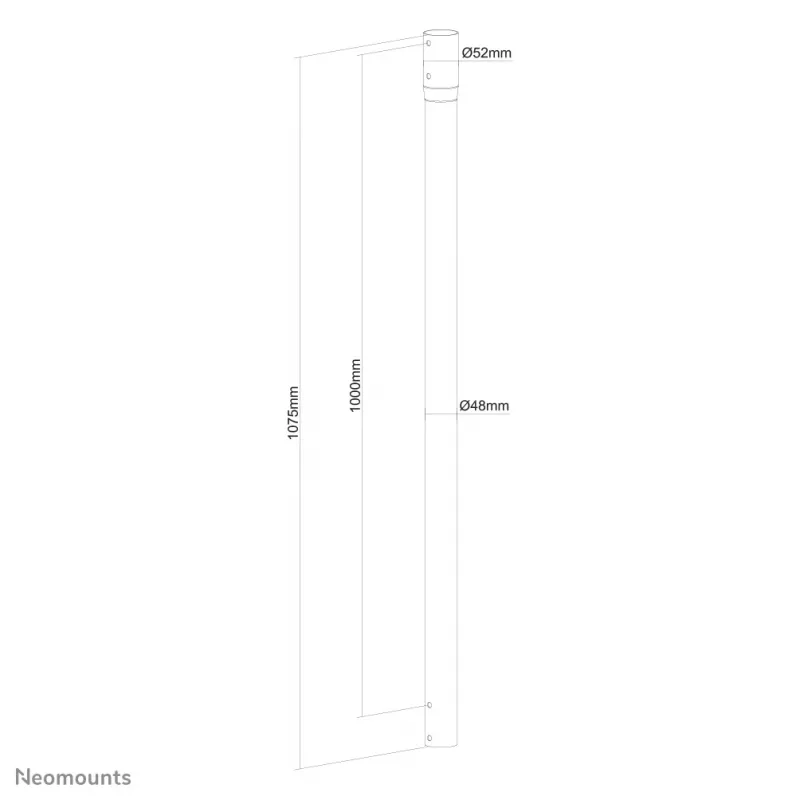 Neomounts NS-EP100Must pikendustoru TV laekinnitus – kõrgus 107,5 cm