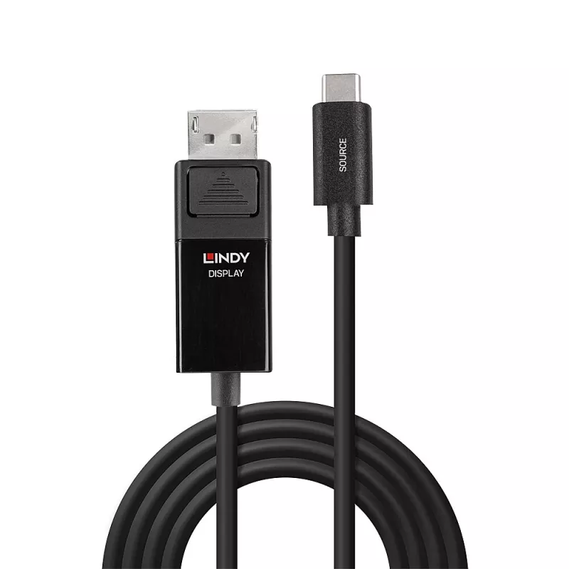 Lindy 2 m USB-C–DisplayPort 4K60 adapterkaabel koos HDR-iga