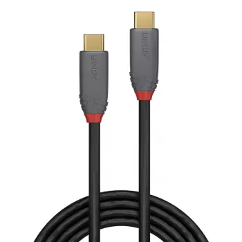 Lindy 1m USB 3.2 Type C to C kaabel, 20Gbps, 5A, PD, Anthra Line