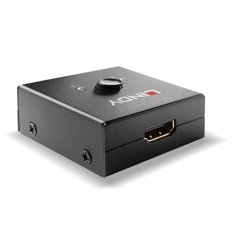 Lindy 2 pordiga HDMI 18G kahesuunaline lüliti, HDMI, metall, must, 60 Hz, 18 Gbit/s, 3840 x 2160 pikslit