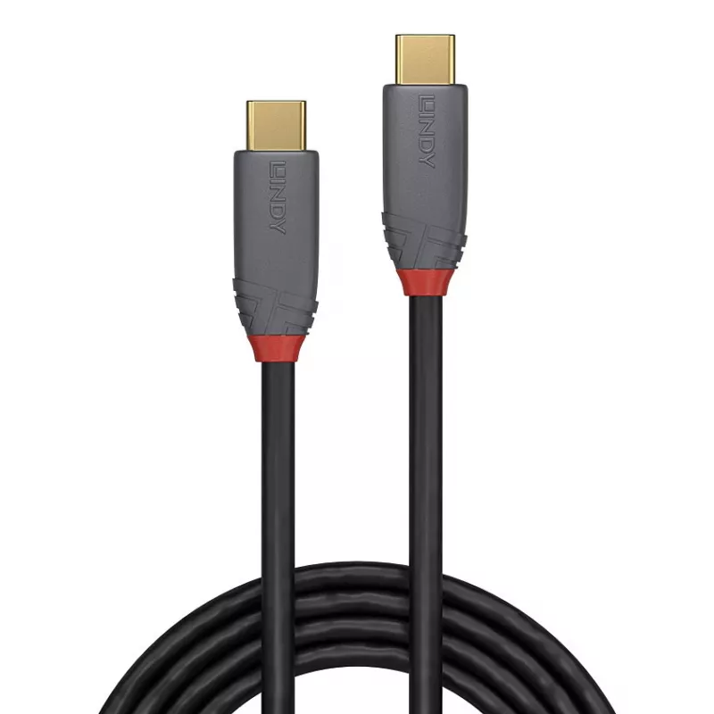 Lindy 1.5m USB 3.2 Type C to C kaabel, 20Gbps, 5A, PD, Anthra Line