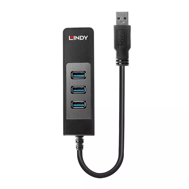 USB-jaotur ja Gigabit Etherneti muundur Lindy 43176