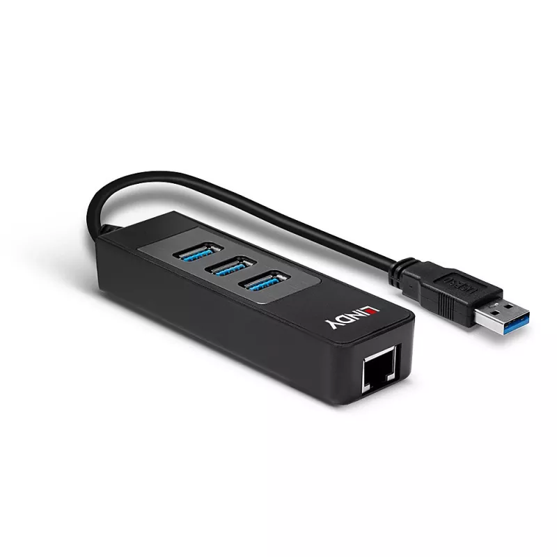 USB-jaotur ja Gigabit Etherneti muundur Lindy 43176