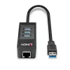 USB-jaotur ja Gigabit Etherneti muundur Lindy 43176