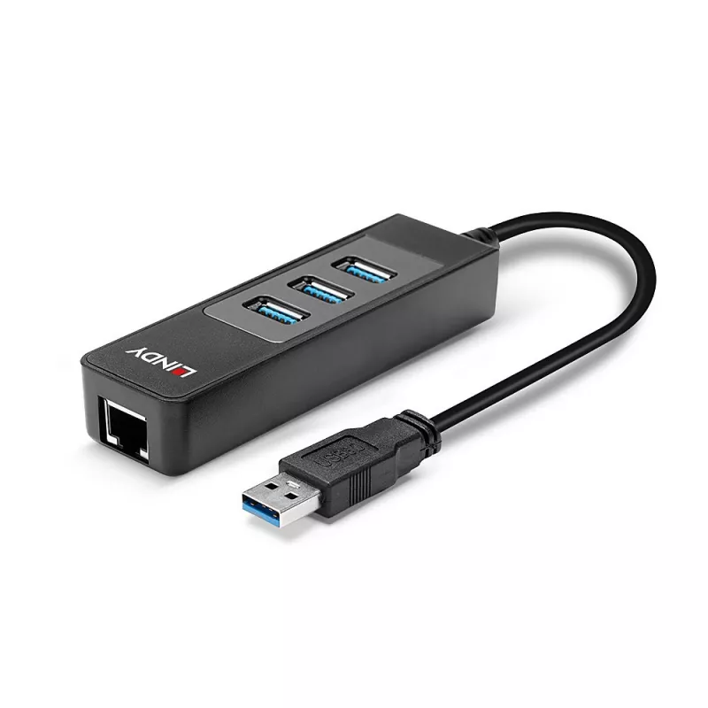 USB-jaotur ja Gigabit Etherneti muundur Lindy 43176