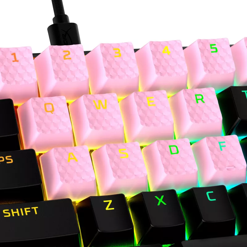 Klaviatuurikate HyperX Rubber Keycaps Gaming Accessory Kit roosa US paigutus HyperX ja Cherry MX stiilis lülititele