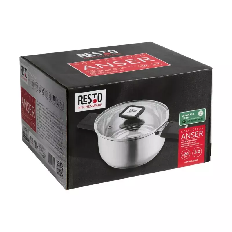 Resto Kitchenware Anser 3.2 L ümmargune must roostevaba teras