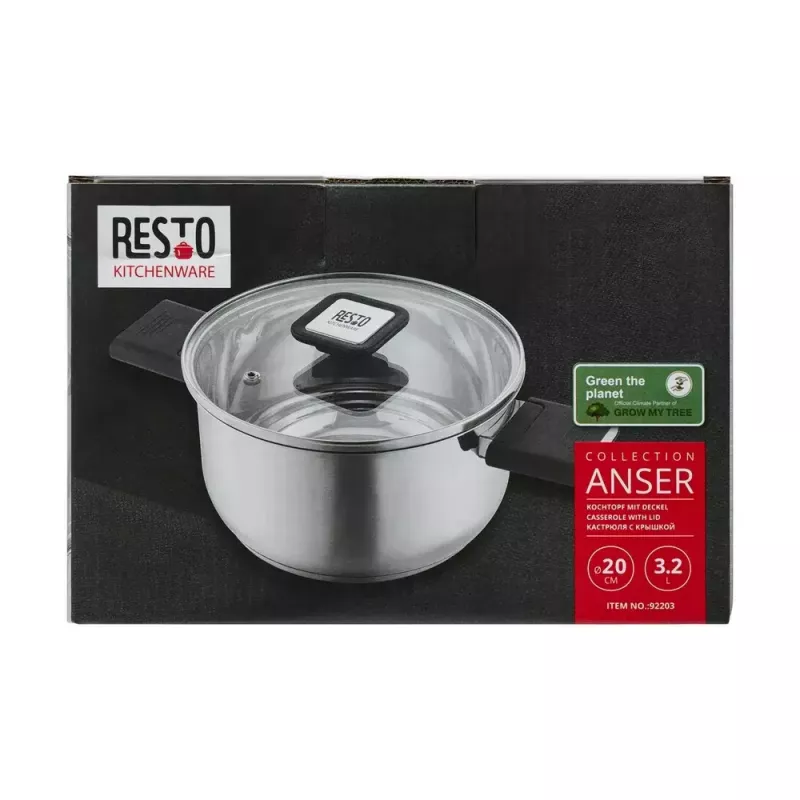 Resto Kitchenware Anser 3.2 L ümmargune must roostevaba teras