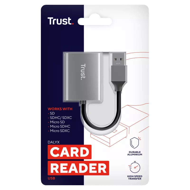 Trust Dalyx kaardilugeja USB 3.2 Gen 1 (3.1 Gen 1) Alumiinium