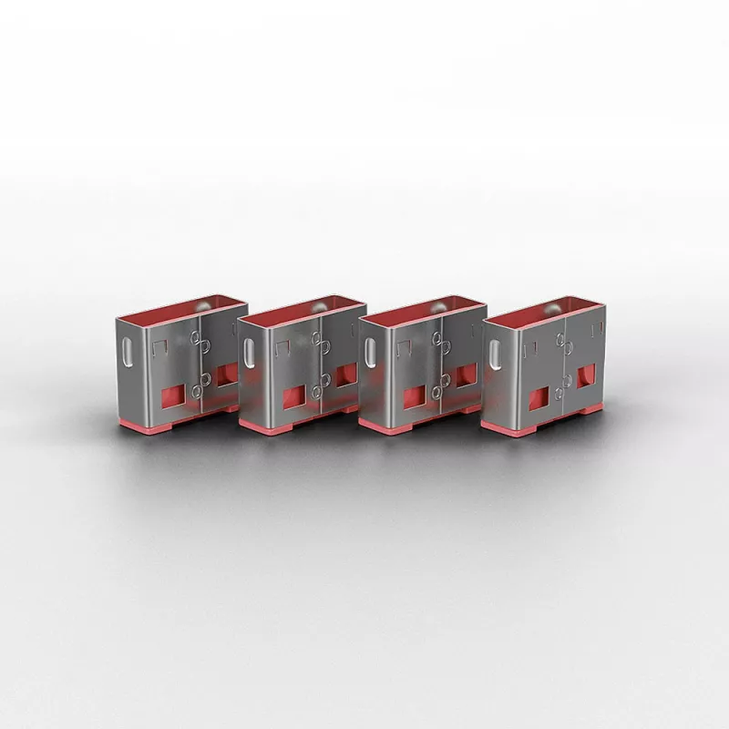 Pordiblokeerija Lindy USB-pordiblokeerijate komplekt, 4 tk, värvikood roosa